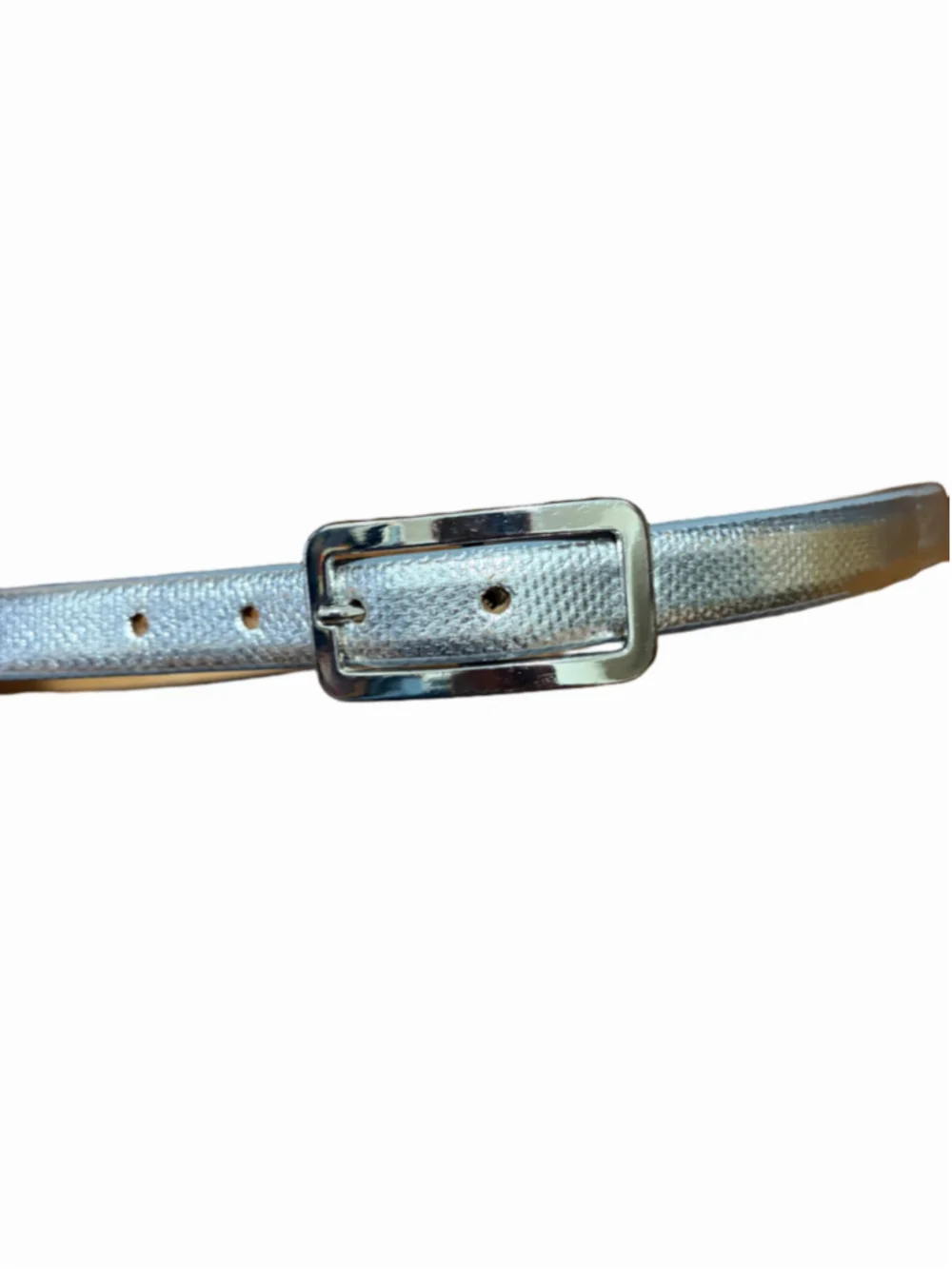 Kleinberg Sherrill for Saks 5th Ave Genuine Karung Skinny Belt Silver & Gold-S